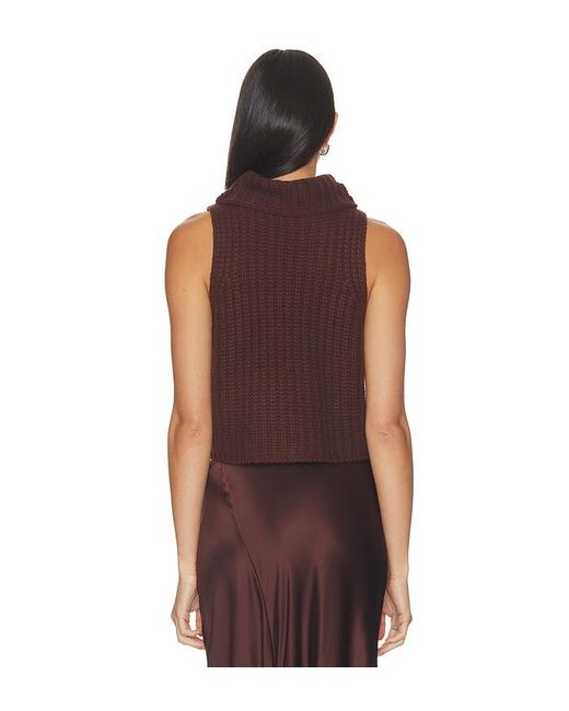 SABLYN Red Saige Cropped Turtleneck Top