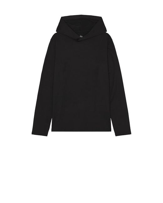 Alo Yoga Black Conquer Reform Long Sleeve With Hood for men