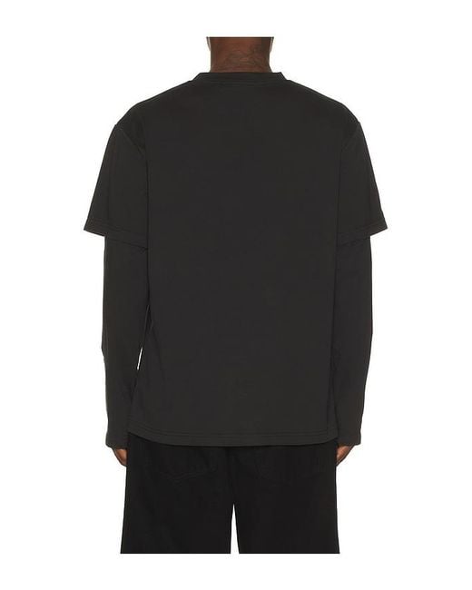 Stampd Black S26 Double Layered Long Sleeve Relaxed Tee for men
