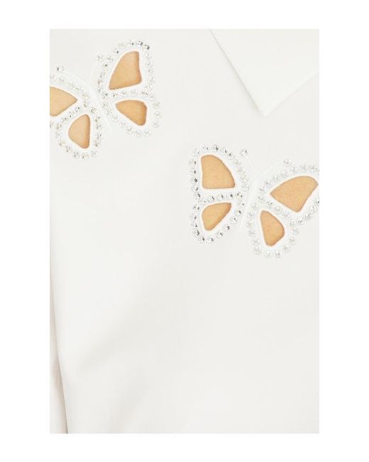 Alice + Olivia White Button-Down-Bluse Finely