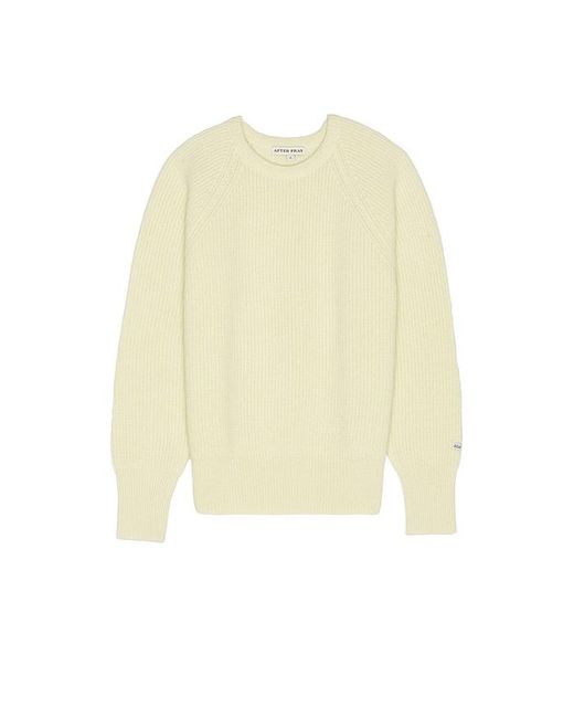 AFTER PRAY Natural Rover Patched Knit Crew Neck Sweater for men