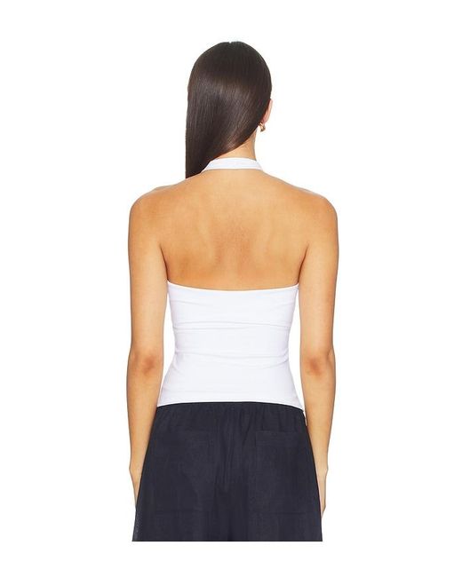 Susana Monaco White Cross Front Gathered Top