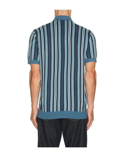 Original Penguin Blue Vertical Stripe Polo for men