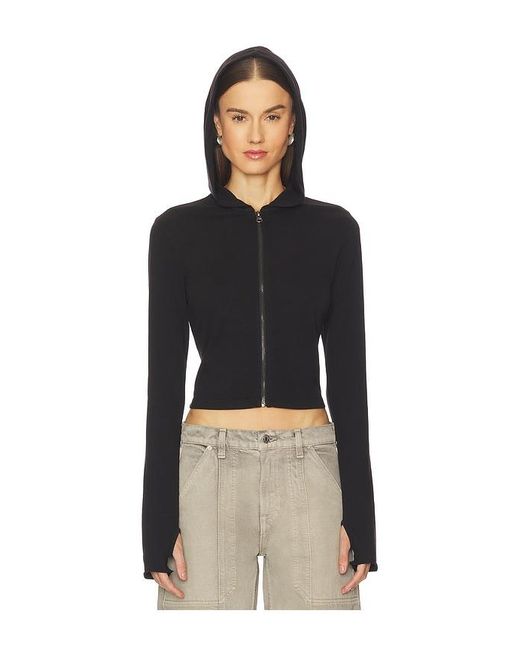 GRLFRND Black Shrunken Zip Hoodie
