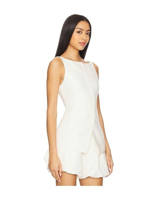 Line & Dot White Adella Top