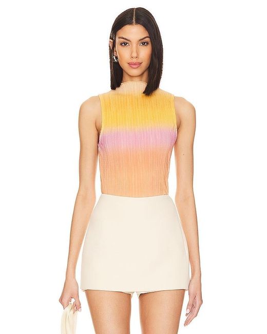 Lovers + Friends Orange Giada Sheer Top