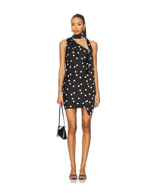 Line & Dot Black Gloss Scarf Mini Dress