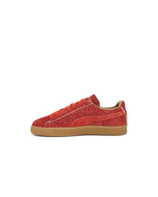 PUMA Red X Danielle Cathari Suede Fuzzy Sneaker