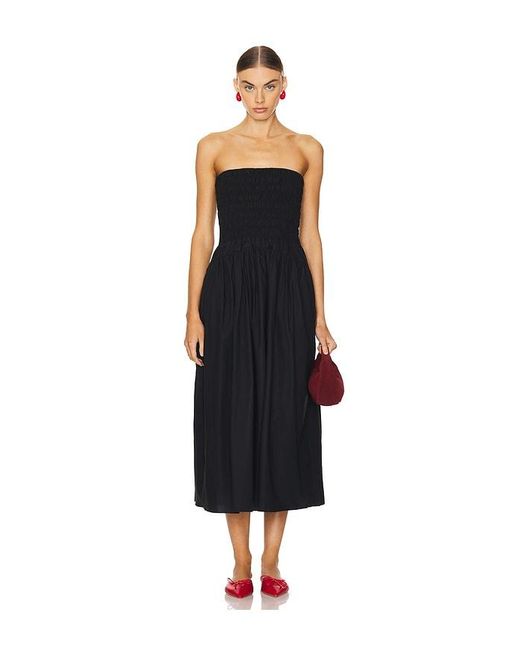 Faithfull The Brand Black Lida Midi Dress