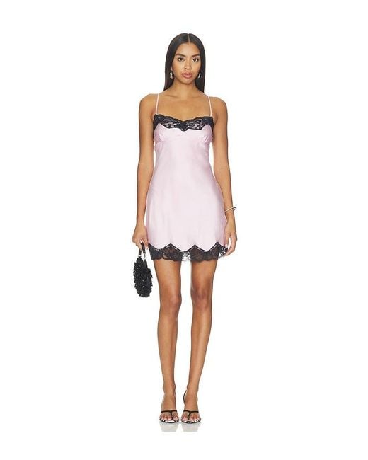 Frankie's Bikinis Multicolor X Devon Lee Carlson Liz Silk Slip Mini Dress