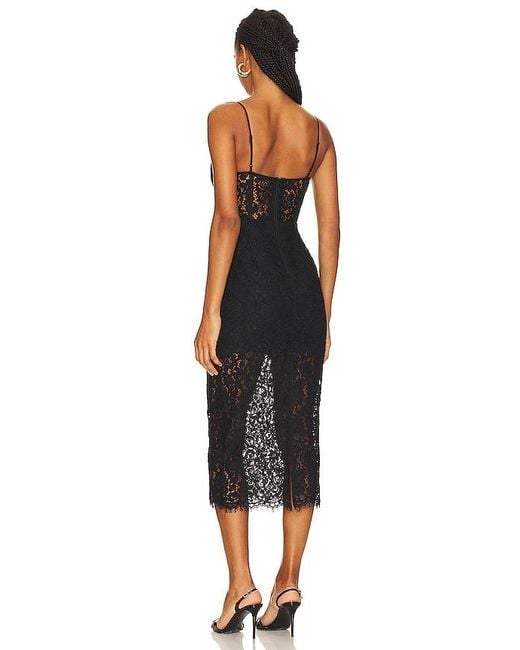 Bardot Black Olina Corset Midi Dress
