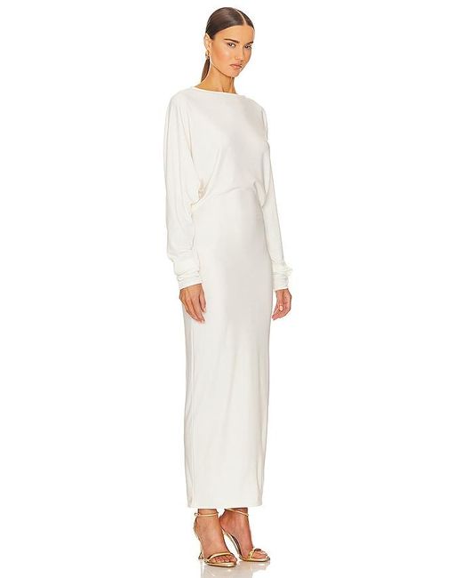 Helsa White Matte Jersey Open Back Dress