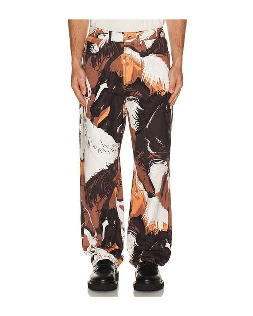 Obey Black Classic Baggy Printed Denim Pants for men