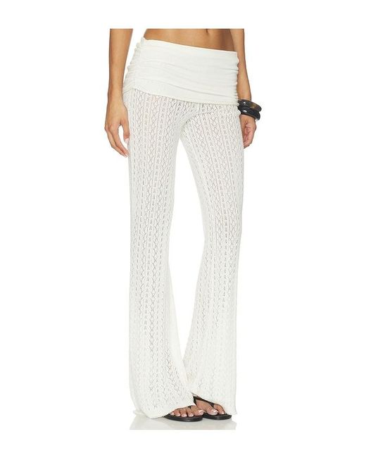 Tularosa White Erin Pointelle Knit Pant
