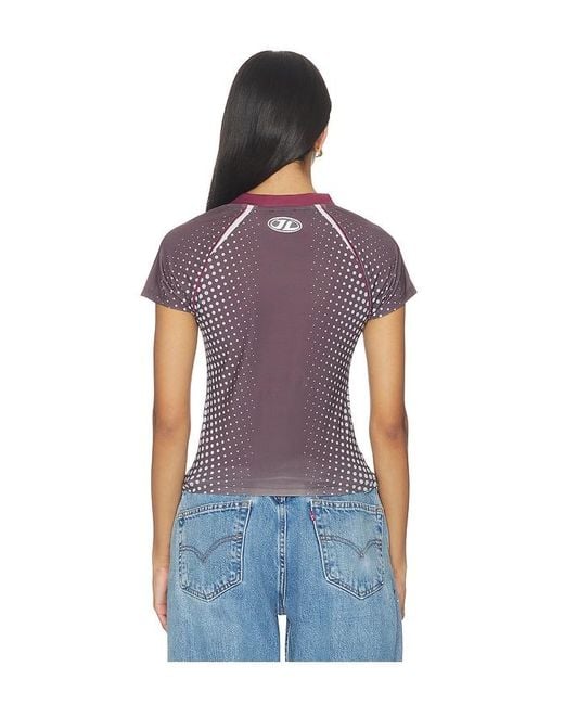 Jaded London Blue Illusion Print Football Baby Tee