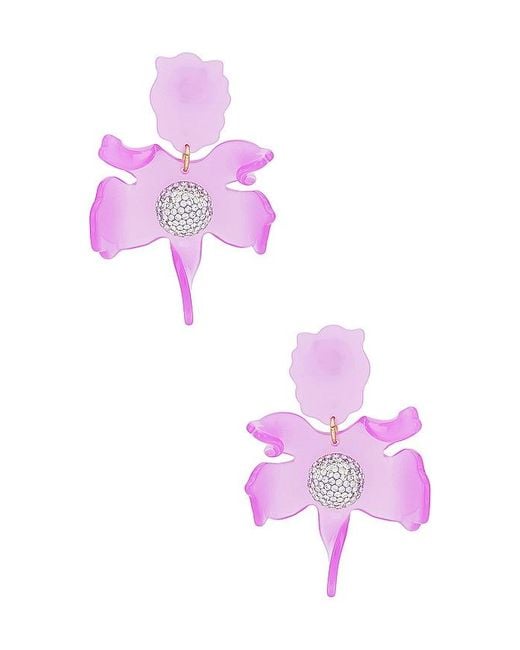 Lele Sadoughi Pink Crystal Lily Earrings