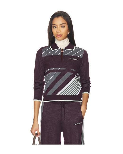 Casablanca Blue Diagonal Sporty Polo