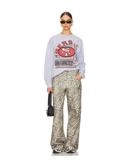 Junk Food White 49Ers Backfield Crewneck
