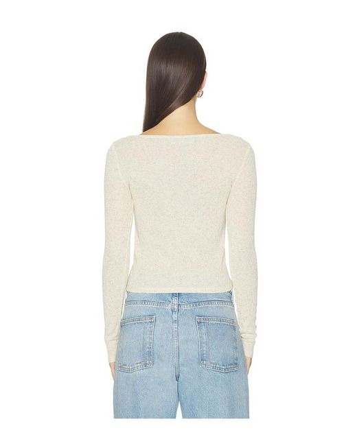 Lioness White Babydoll Long Sleeve Top