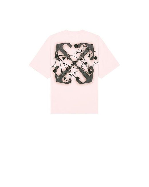Off-White c/o Virgil Abloh Pink Flower Arrow Skate T-shirt for men