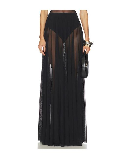 Norma Kamali Black Flared Skirt To Floor
