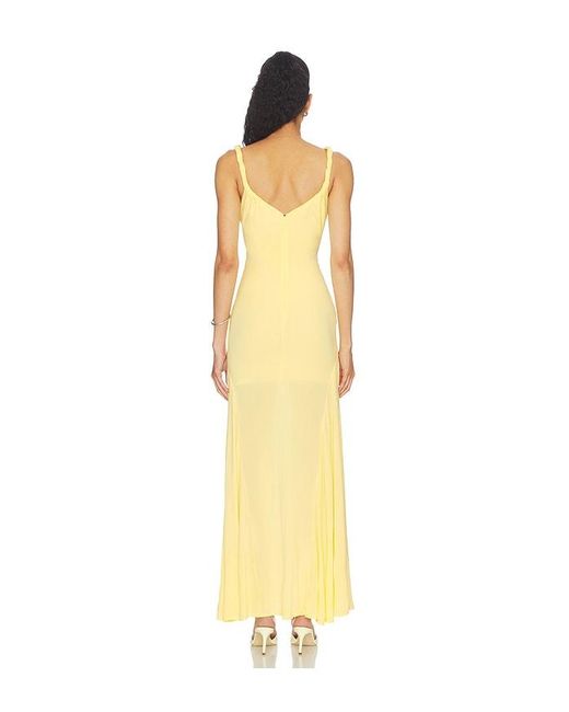Alice + Olivia Metallic Bianca Twist Strap Asymmetrical Godet Midi Dress