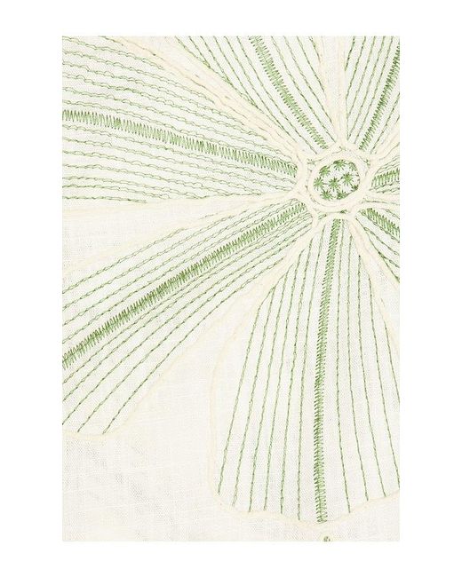 Corridor NYC Natural Linen Applique Short Sleeve Shirt for men