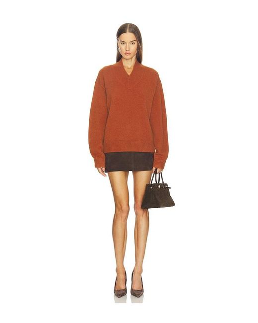 SRG Orange Doris Cashmere V-Neck Sweater