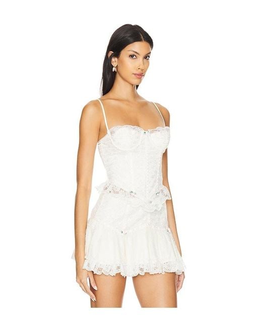 MAJORELLE White Ceila Bustier Top