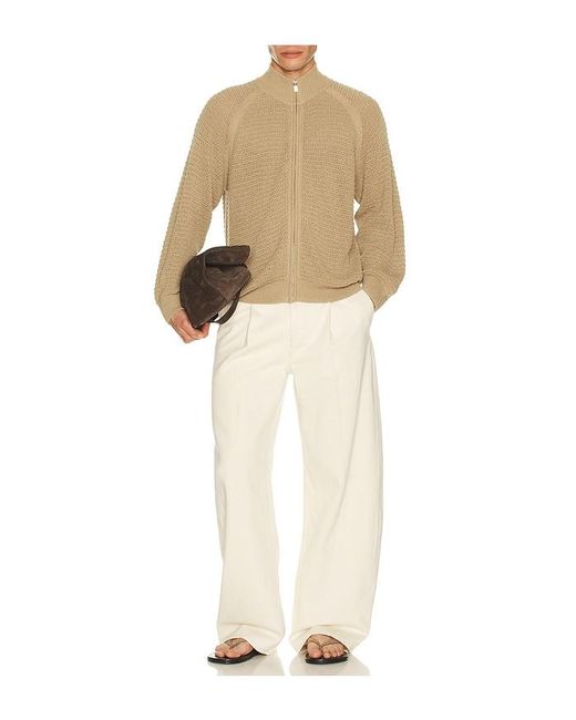 LE17SEPTEMBRE Natural Open Knit Zip Up Cardigan for men