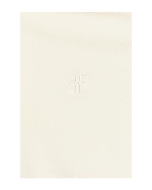 ÉTERNE White Cropped Half Zip Sweatshirt