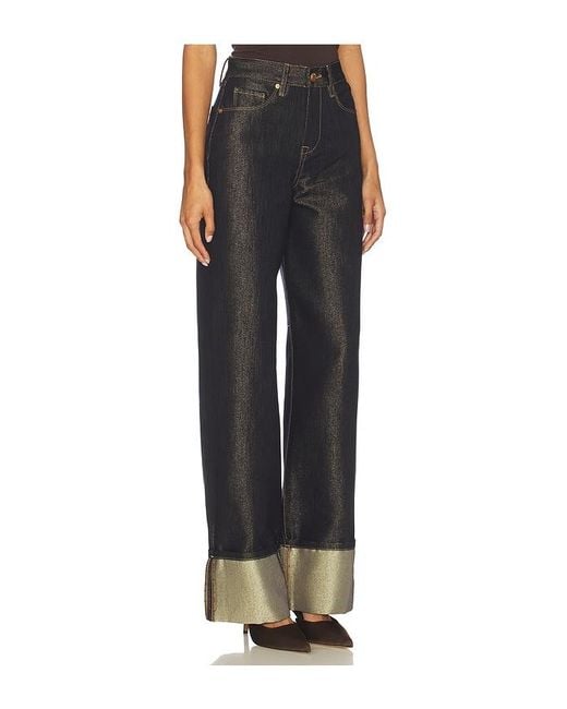 Blank NYC Black Cuffed Wide Leg Jeans