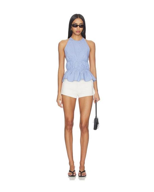 MORE TO COME Blue Drisana Halter Top