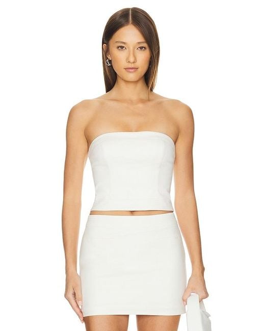 MAJORELLE White Ilena Bustier Top