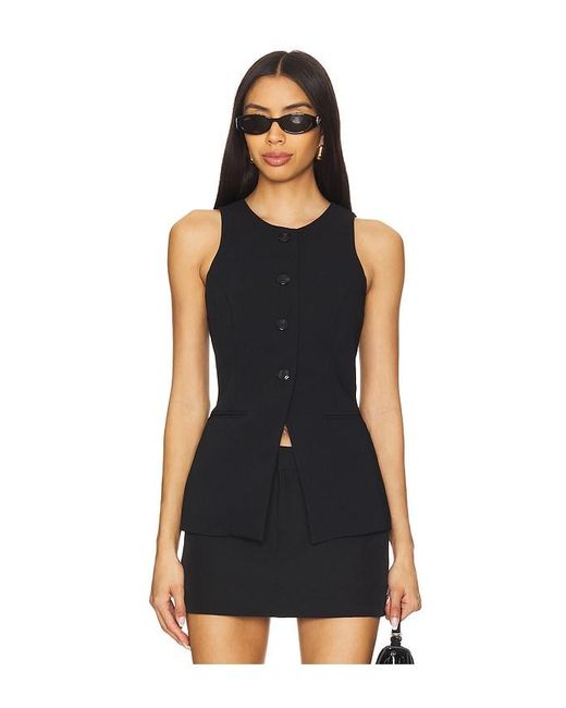GOOD AMERICAN Black Luxe Suiting Sculpted Vest