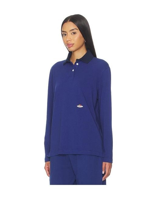 HOMMEGIRLS Blue X Fruit Of The Loom Long Sleeve Polo