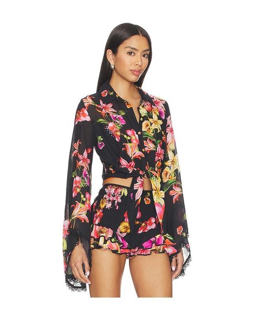 Charo Ruiz Red Lei Blouse
