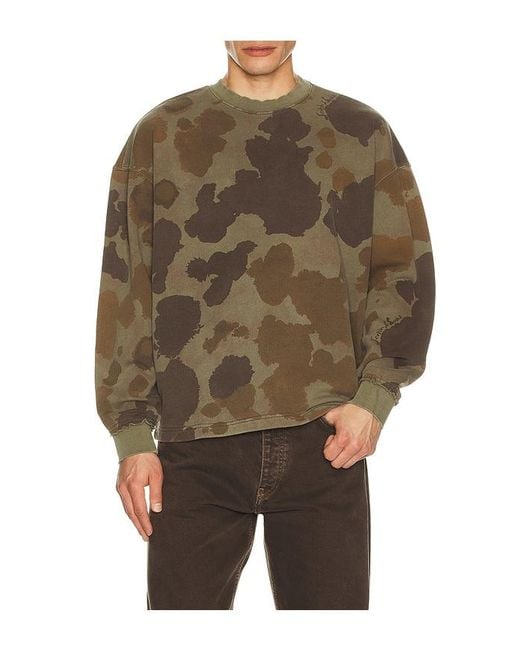 Scotch & Soda Brown Printed Overdyed Sweatshirt for men