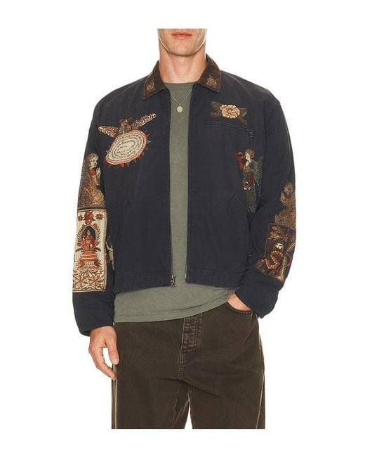 Samuel Zelig Blue Folk Work Jacket for men