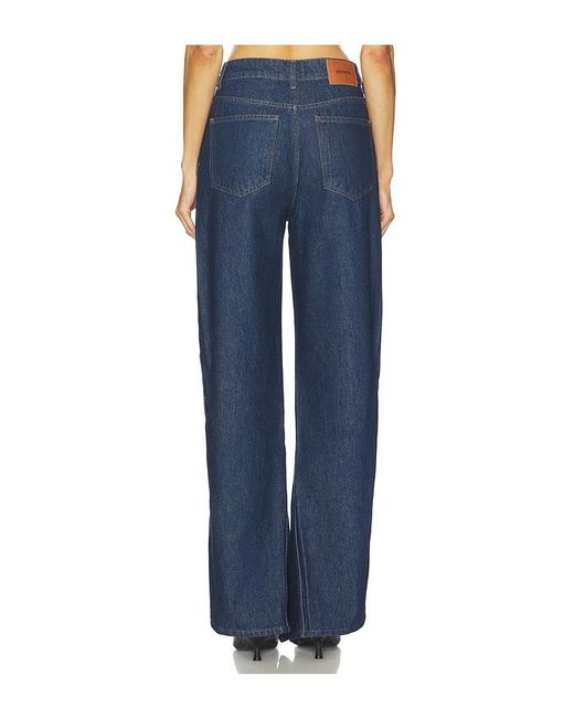 ROTATE BIRGER CHRISTENSEN Blue Buttoned Wide Leg