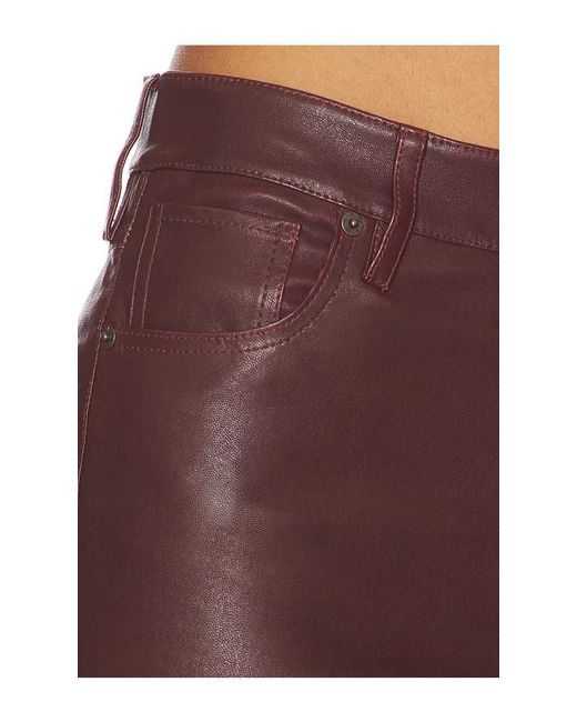 FRAME Red Leather Reboot Crop Pant