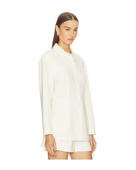 Theory White Sculpted Seam Shirt