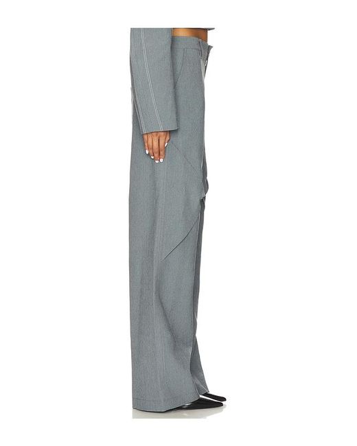 Kate Barton Gray Draped Specialty Denim Trouser