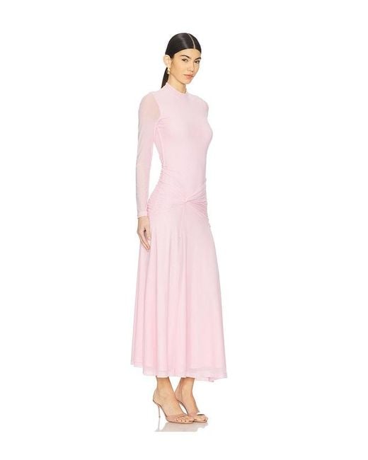 Bardot Pink Lea Mesh Midi Dress