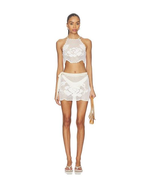 MY BEACHY SIDE White Isla Hand-Crocheted Top