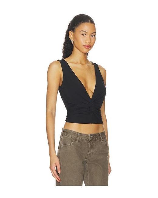 With Jean Black Piper Top