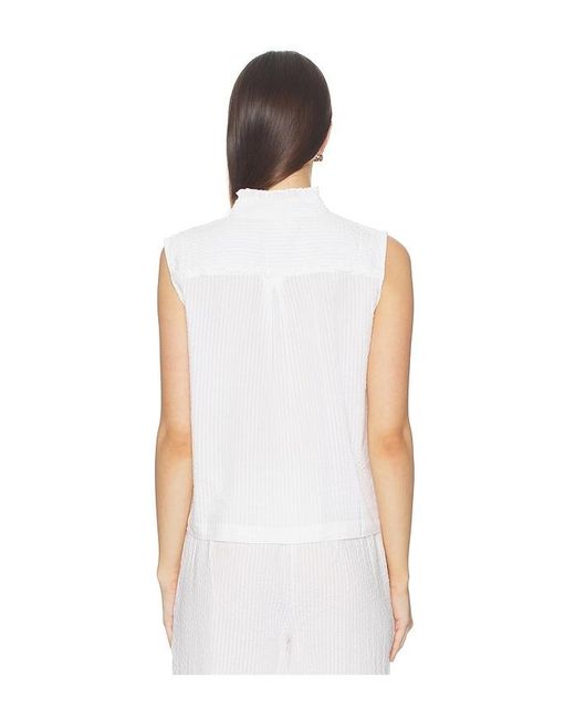 Bobi White Pintuck Sleeveless Top