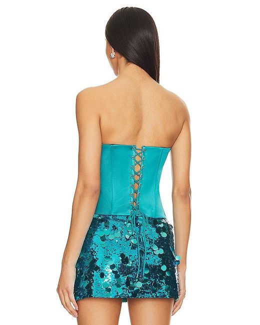 GUIZIO Blue Satin Corset