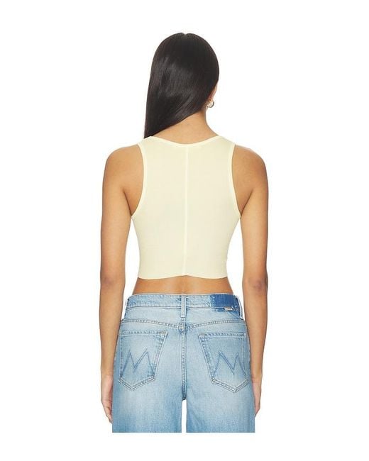 SLVRLAKE Denim Blue Cropped Rib Tank Top
