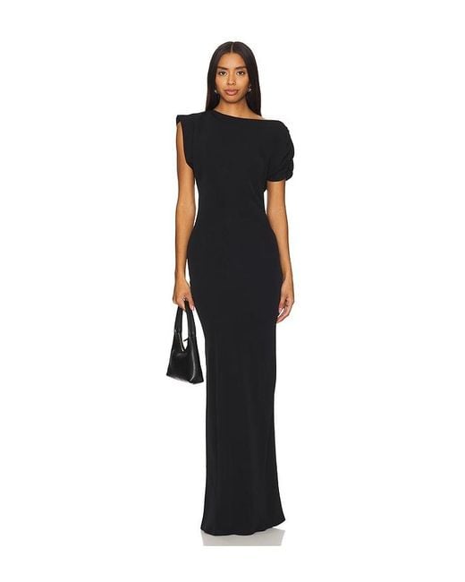 Amanda Uprichard Elroy Crepe Maxi Dress in Black Lyst UK